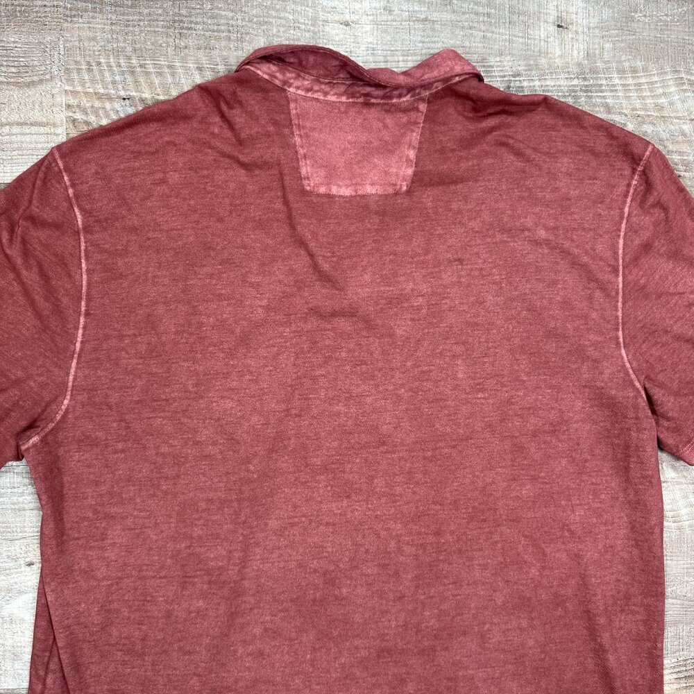 John Varvatos Polo Shirt Men XXL Pink Acid Wash Pocket - Picture 9 of 10